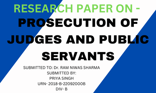 Prosecution Of Judges And Public Servants 